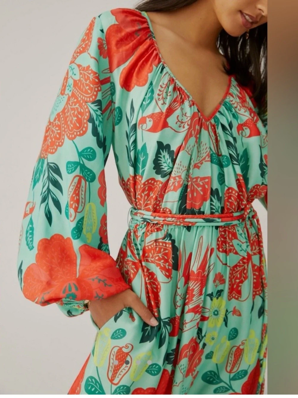 FARM Rio poppy print Maxi Dress NWT - Picture 3 of 14